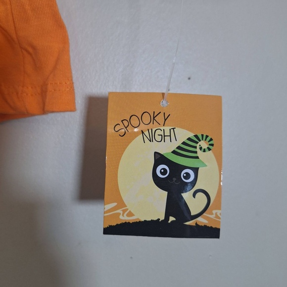 Spooky Night Orange Halloween Graphic Sequins Fantasy T-Shirt Size XS (4) - Picture 4 of 7